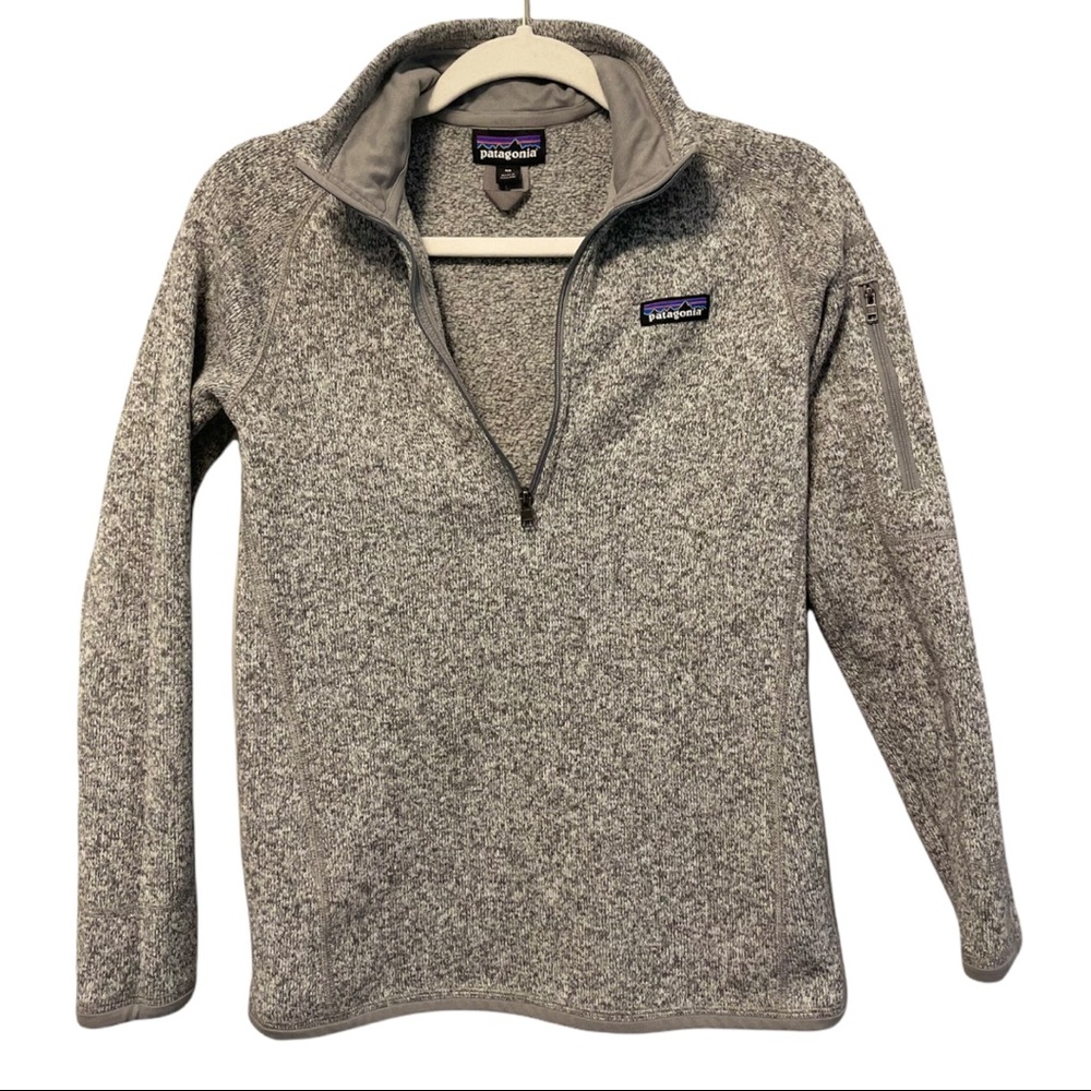 PATAGONIA BETTER SWEATER 1/4 ZIP PULLOVER XS WOMENS GREY
